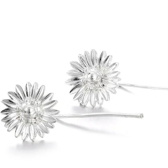 Daisy Long Back Earrings - Picture 6 of 6